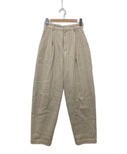 BEAUTY&YOUTH（ビューティーアンドユース）BEAUTY&YOUTH (ビューティーアンドユース) 麻コットン タック カーブパン ベージュ サイズ:Sの古着・服飾アイテム