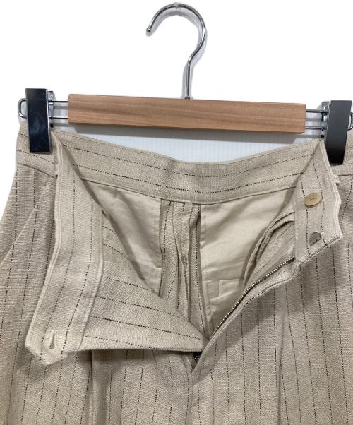 BEAUTY&YOUTH（ビューティーアンドユース）BEAUTY&YOUTH (ビューティーアンドユース) 麻コットン タック カーブパン ベージュ サイズ:Sの古着・服飾アイテム