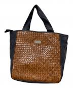 KITAMURAキタムラ）の古着「レザートートバッグ」｜ブラウン×ネイビー