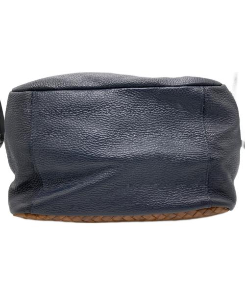 KITAMURA（キタムラ）KITAMURA (キタムラ) レザートートバッグ ブラウン×ネイビーの古着・服飾アイテム