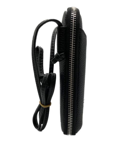 BEAUTY&YOUTH（ビューティーアンドユース）BEAUTY&YOUTH (ビューティーアンドユース) レザー ジップスリム ウォレットショルダー ブラックの古着・服飾アイテム