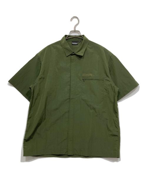 WILD THINGS（ワイルドシングス）WILD THINGS (ワイルドシングス) GRAIN RIP S/S ZIP SHIRT / 半袖シャツ カーキ サイズ:Lの古着・服飾アイテム