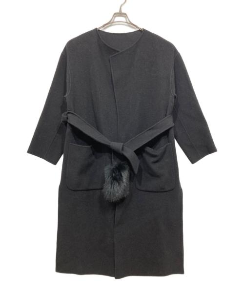 Diagram（ダイアグラム）Diagram (ダイアグラム) MANTECO (マンテコ) ノーカラーロングコート ブラック サイズ:36の古着・服飾アイテム