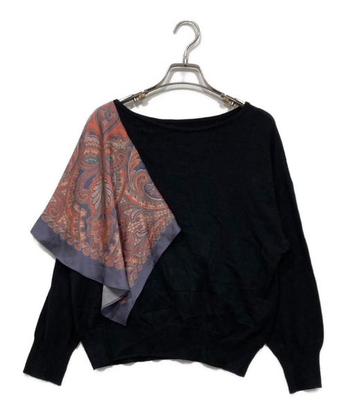 Diagram（ダイアグラム）Diagram (ダイアグラム) サイドスカーフニットトップ ブラック サイズ:36の古着・服飾アイテム