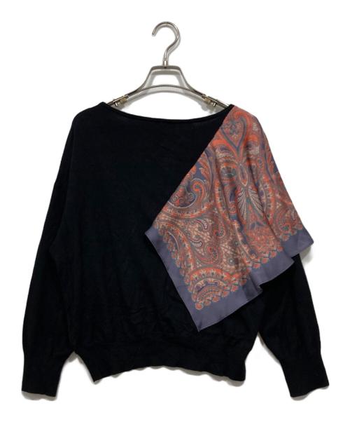 Diagram（ダイアグラム）Diagram (ダイアグラム) サイドスカーフニットトップ ブラック サイズ:36の古着・服飾アイテム