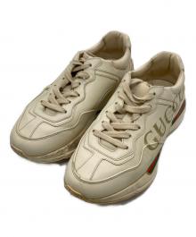 GUCCI（グッチ）の古着「ライトン ロゴ スニーカー」｜ベージュ