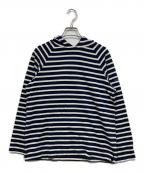 SAINT JAMESセントジェームス）の古着「ボーダープルオーバーパーカー」｜ネイビー×ホワイト