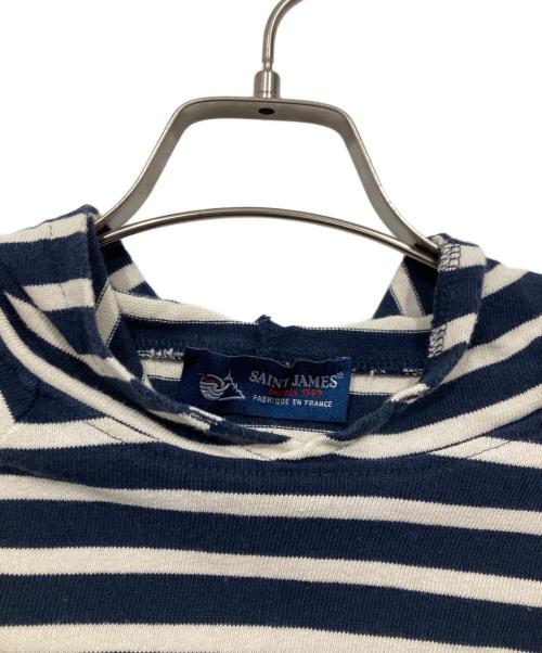 SAINT JAMES（セントジェームス）SAINT JAMES (セントジェームス) ボーダープルオーバーパーカー ネイビー×ホワイト サイズ:Mの古着・服飾アイテム