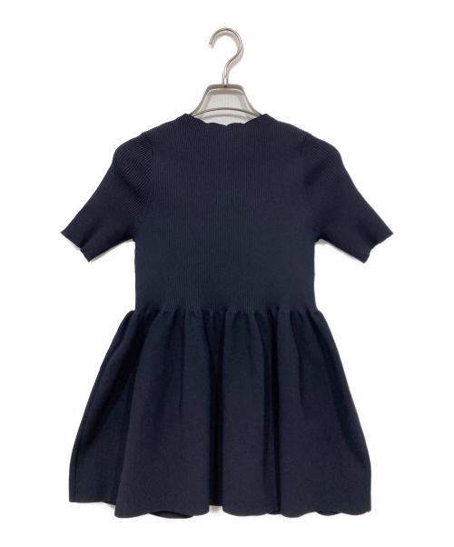 UNITED ARROWS TOKYO（ユナイテッドアローズトウキョウ）UNITED ARROWS TOKYO (ユナイテッドアローズトウキョウ) ペプラムショートスリーブニットセーター ネイビー サイズ:表記なしの古着・服飾アイテム