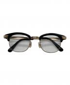 白山眼鏡店ハクサンガンキョウテン）の古着「伊達眼鏡」｜アンティークゴールド×ブラック