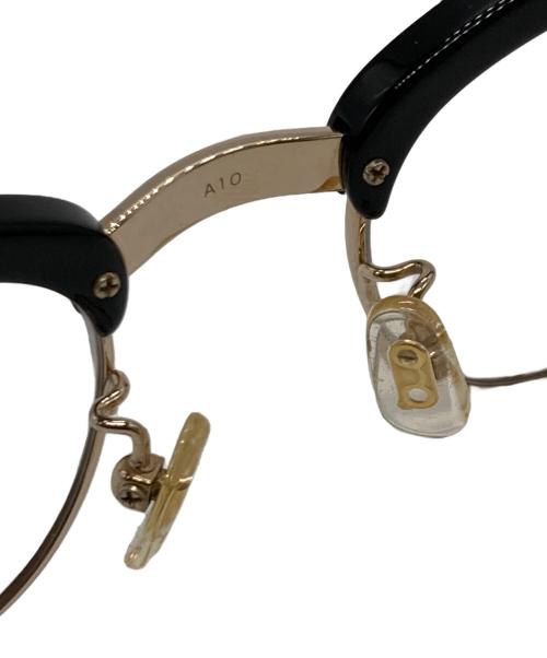 白山眼鏡店（ハクサンガンキョウテン）白山眼鏡店 (ハクサンガンキョウテン) 伊達眼鏡 アンティークゴールド×ブラック サイズ:未記載の古着・服飾アイテム