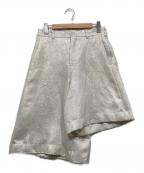 COMME des GARCONS HOMME PLUSコムデギャルソンオムプリュス）の古着「アシンメトリーショートパンツ」｜シルバー