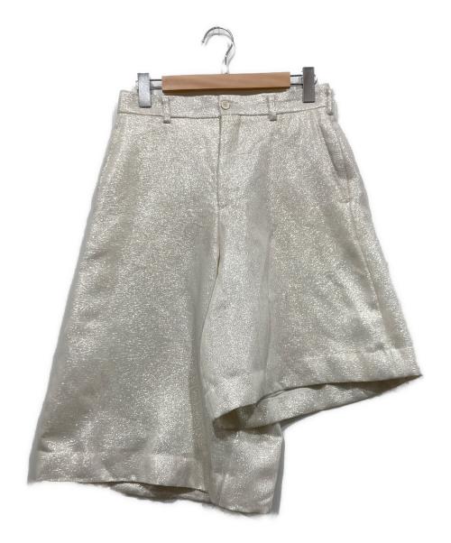 COMME des GARCONS HOMME PLUS（コムデギャルソンオムプリュス）COMME des GARCONS HOMME PLUS (コムデギャルソンオムプリュス) アシンメトリーショートパンツ シルバー サイズ:XSの古着・服飾アイテム