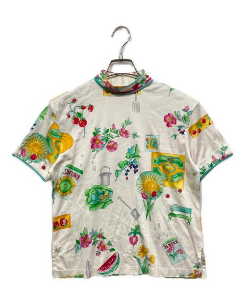 LAONARD（レオナード）LAONARD (レオナード) 総柄ハイネックカットソー ホワイト サイズ:Mの古着・服飾アイテム