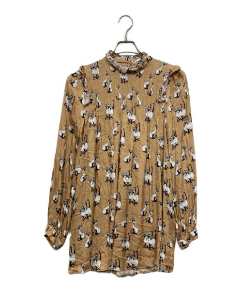 d'zzit（ディジット）d'zzit (ディジット) Disney (ディズニー) コラボブラウス ブラウン サイズ:XSの古着・服飾アイテム