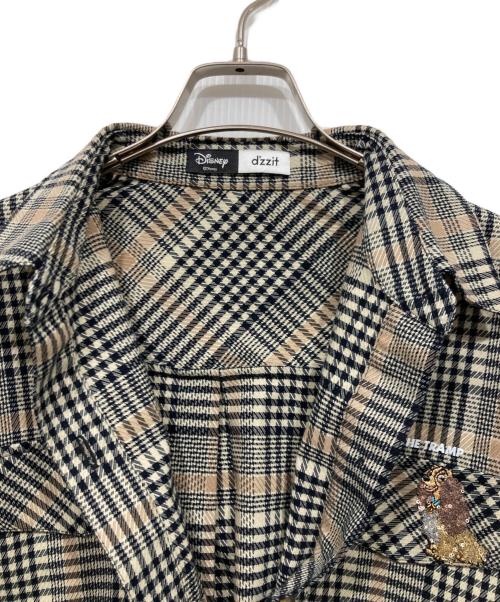 d'zzit（ディジット）d'zzit (ディジット) DISNEY (ディズニー) チェックシャツ ネイビー×ブラウン サイズ:Sの古着・服飾アイテム