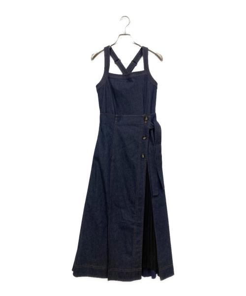 Lily Brown（リリーブラウン）Lily Brown (リリーブラウン) 異素材ドッキングワンピース インディゴ サイズ:1の古着・服飾アイテム