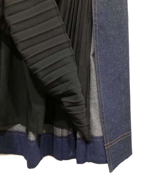 Lily Brown（リリーブラウン）Lily Brown (リリーブラウン) 異素材ドッキングワンピース インディゴ サイズ:1の古着・服飾アイテム