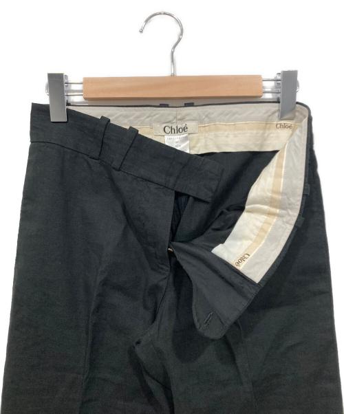Chloe（クロエ）Chloe (クロエ) リネン混パンツ ブラック サイズ:38の古着・服飾アイテム