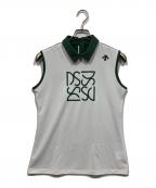 DESCENTEデサント）の古着「鹿の子スリーブレスシャツ」｜グリーン×ホワイト