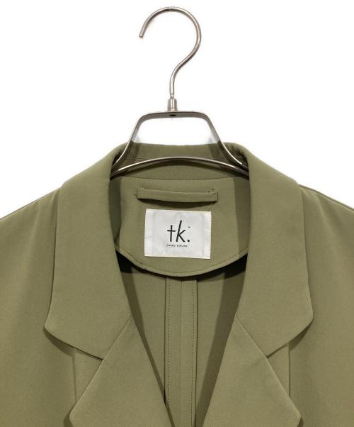 TK TAKEO KIKUCHI（ティーケー タケオキクチ）TK TAKEO KIKUCHI (ティーケー タケオキクチ) ダブルブレストジャケット / マットエステルスリーブスリットジャケット グリーン サイズ:Mの古着・服飾アイテム