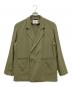 TK TAKEO KIKUCHI（ティーケー タケオキクチ）の古着「ダブルブレストジャケット / マットエステルスリーブスリットジャケット」｜グリーン