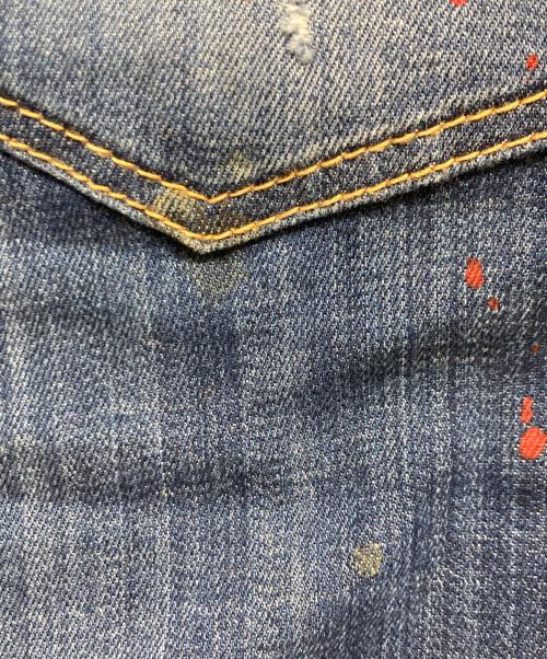 DSQUARED2（ディースクエアード）DSQUARED2 (ディースクエアード) ペイント加工 ストレッチ ボタンフライ デニム パンツ ブルー サイズ:48の古着・服飾アイテム