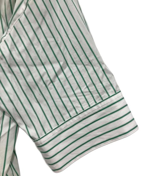 MACPHEE（マカフィー）MACPHEE (マカフィー) コットンポプリンストライプ ネックギャザーブラウス グリーン サイズ:36の古着・服飾アイテム