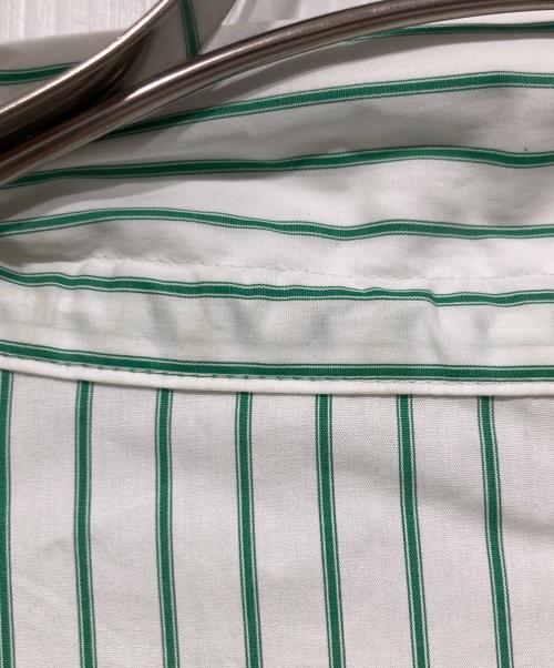 MACPHEE（マカフィー）MACPHEE (マカフィー) コットンポプリンストライプ ネックギャザーブラウス グリーン サイズ:36の古着・服飾アイテム