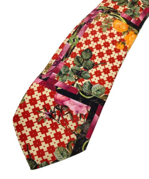 Vivienne Westwood（ヴィヴィアンウエストウッド）Vivienne Westwood (ヴィヴィアンウエストウッド) フラワープリント総柄シルクネクタイ レッド サイズ:サイズ表記なしの古着・服飾アイテム