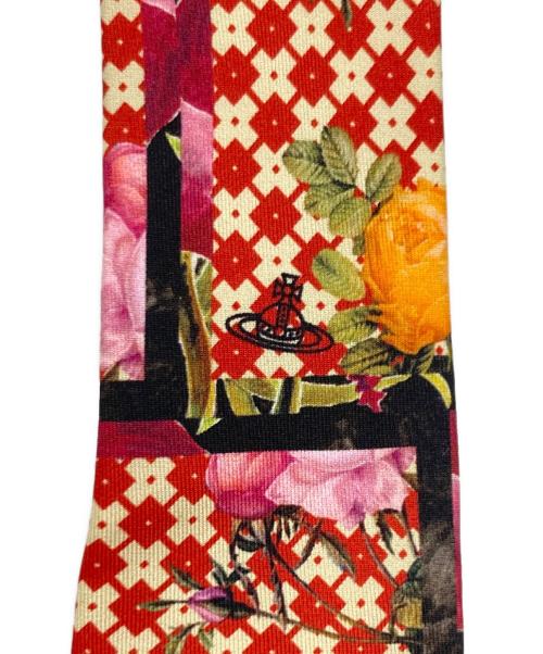 Vivienne Westwood（ヴィヴィアンウエストウッド）Vivienne Westwood (ヴィヴィアンウエストウッド) フラワープリント総柄シルクネクタイ レッド サイズ:サイズ表記なしの古着・服飾アイテム