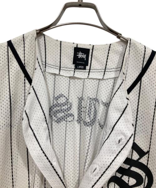 stussy（ステューシー）stussy (ステューシー) ベースボールシャツ ホワイト サイズ:Lの古着・服飾アイテム