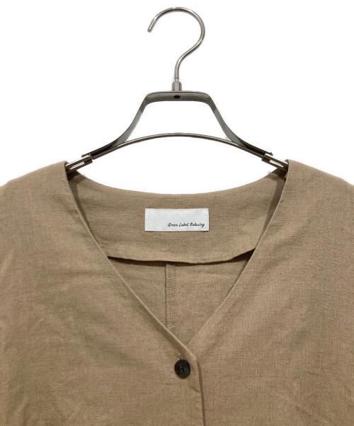 green label relaxing（グリーンレーベルリラクシング）green label relaxing (グリーンレーベルリラクシング) コットン/LI 2WAY フレア ワンピース ブラウン サイズ:-の古着・服飾アイテム
