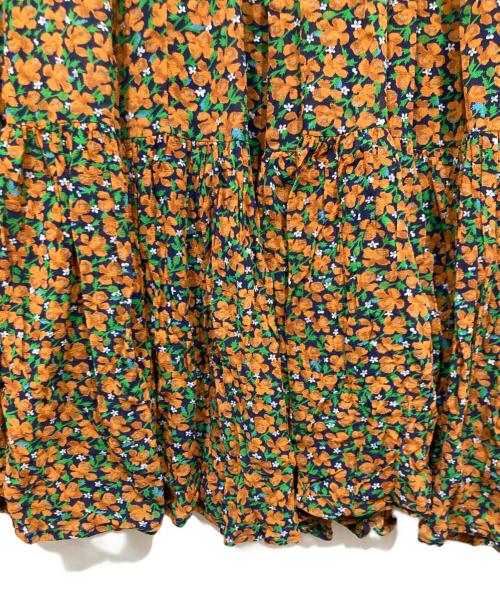 ne quittez pas（ヌキテパ）ne quittez pas (ヌキテパ) フラワープリントスカート ネイビー×ブラウン サイズ:表記なしの古着・服飾アイテム