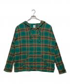 South2 West8サウスツー ウエストエイト）の古着「チェックシャツパーカー」｜グリーン