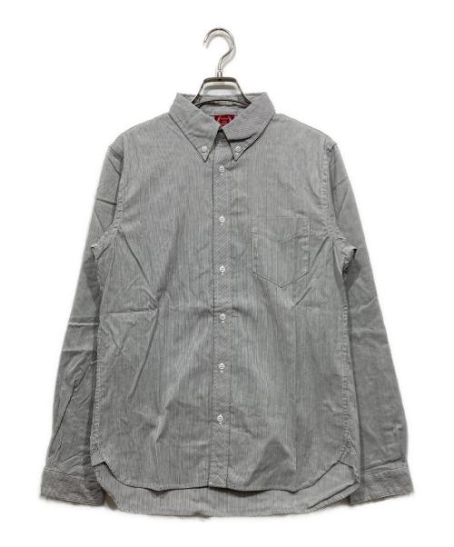 FOURTHIRTY（フォーサーティー）FOURTHIRTY (フォーサーティー) ピンストライプボタンダウンシャツ グレー サイズ:２の古着・服飾アイテム