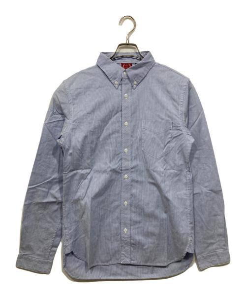 FOURTHIRTY（フォーサーティー）FOURTHIRTY (フォーサーティー) ピンストライプボタンダウン長袖シャツ ブルー サイズ:2の古着・服飾アイテム