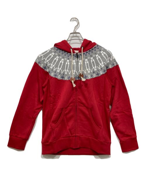FOURTHIRTY（フォーサーティー）FOURTHIRTY (フォーサーティー) ジップパーカー グレー×レッド サイズ:2の古着・服飾アイテム