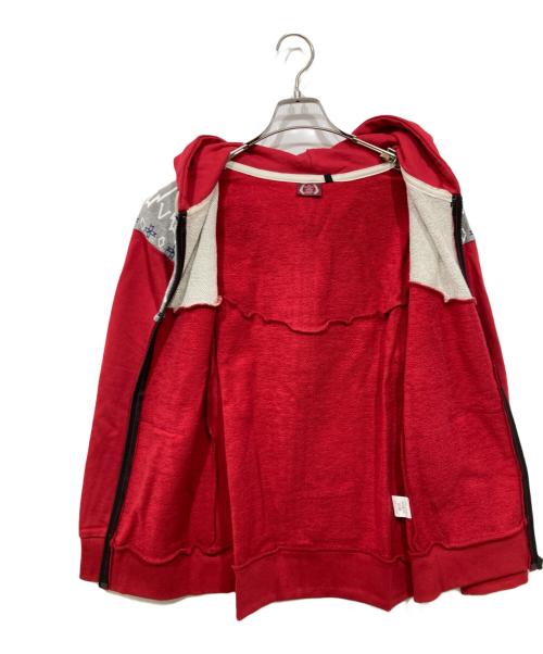 FOURTHIRTY（フォーサーティー）FOURTHIRTY (フォーサーティー) ジップパーカー グレー×レッド サイズ:2の古着・服飾アイテム