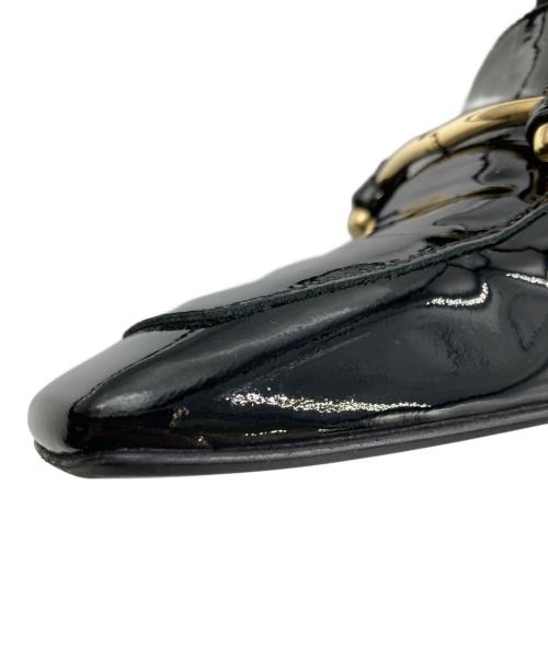 FABIO RUSCONI（ファビオルスコーニ）FABIO RUSCONI (ファビオルスコーニ) ビット付き スクエアトゥ ストレッチレザー ショートブーツ ブラック サイズ:39の古着・服飾アイテム