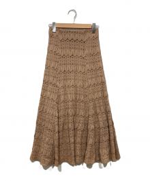 SHIPS（シップス）の古着「コットンシェルレーススカート」｜ブラウン