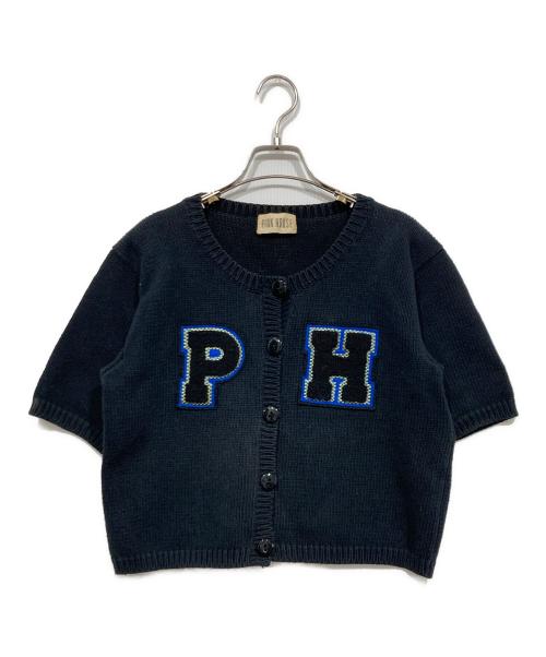 PINK HOUSE（ピンクハウス）PINK HOUSE (ピンクハウス) 半袖カーディガン ネイビー サイズ:Freeの古着・服飾アイテム