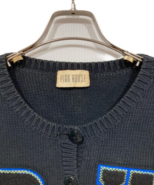 PINK HOUSE（ピンクハウス）PINK HOUSE (ピンクハウス) 半袖カーディガン ネイビー サイズ:Freeの古着・服飾アイテム