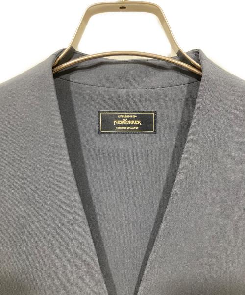 NEWYORKER（ニューヨーカー）NEWYORKER (ニューヨーカー) ノーカラージャケット ブルー サイズ:9ARの古着・服飾アイテム