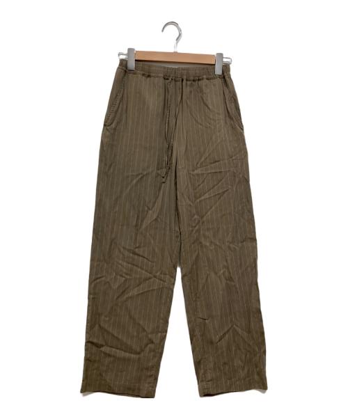 SLOBE IENA（スローブ イエナ）SLOBE IENA (スローブ イエナ) フィブリルストライプリラックスパンツ ベージュ サイズ:36の古着・服飾アイテム