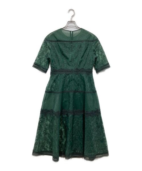 CELFORD（セルフォード）CELFORD (セルフォード) オーナメントコンビドレス グリーン サイズ:Mの古着・服飾アイテム