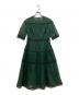 CELFORD（セルフォード）の古着「オーナメントコンビドレス」｜グリーン