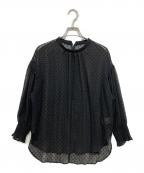 Spick and Spanスピック＆スパン）の古着「シアードットジャガードブラウス」｜ブラック