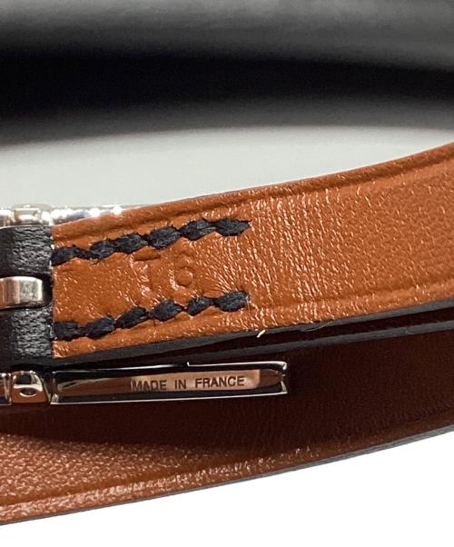 HERMES（エルメス）HERMES (エルメス) レザーブレスレット / ドゥーブルトゥール ブラックの古着・服飾アイテム