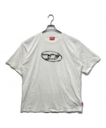 DIESEL（ディーゼル）の古着「Faded T-shirt with Oval D print」｜ホワイト
